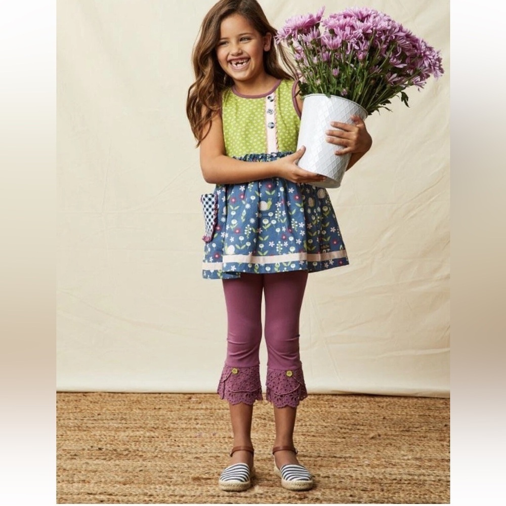 Matilda Jane Mauve Pink Enchanted Garden Playful Palette Scrappy Leggings 10